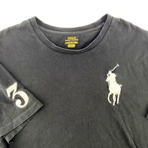 Polo Ralph Lauren Big Pony T Shirt Black Mens 2XB Crew Neck Short Sleeve RV$178